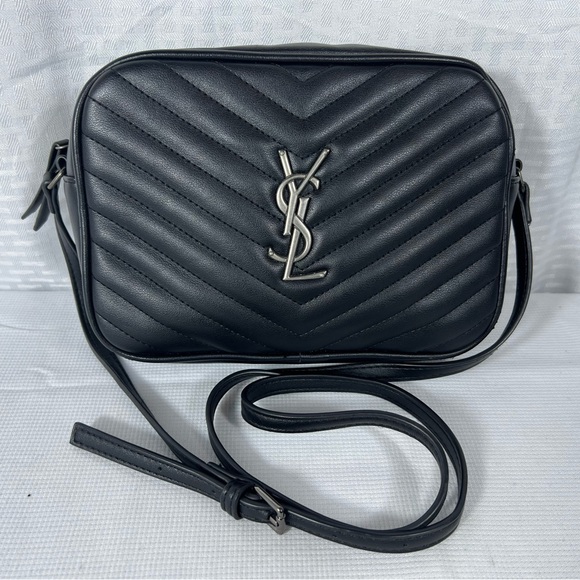 Yves Saint Laurent Handbags - Saint Laurent Lou Camera Bag in Black Quilted Leather with Silver YSL Logo